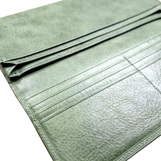 風琴マチ仕様 束入れ オットチェントレブロンサン ロイヤルグリーン