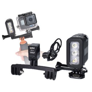 GoPro(ゴープロ)用 3気圧防水ライト ダイビングライト LEDライト 300LM 水中ライト 防水検査済 照明撮影 GLD9931MJ41