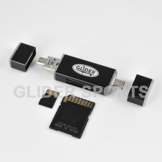 【送料無料】カードリーダー 黒 MicroSD/SDカード Type-C&A USB MicroUSB対応 カメラ/Android/PC用 GLD9818MJ29BK