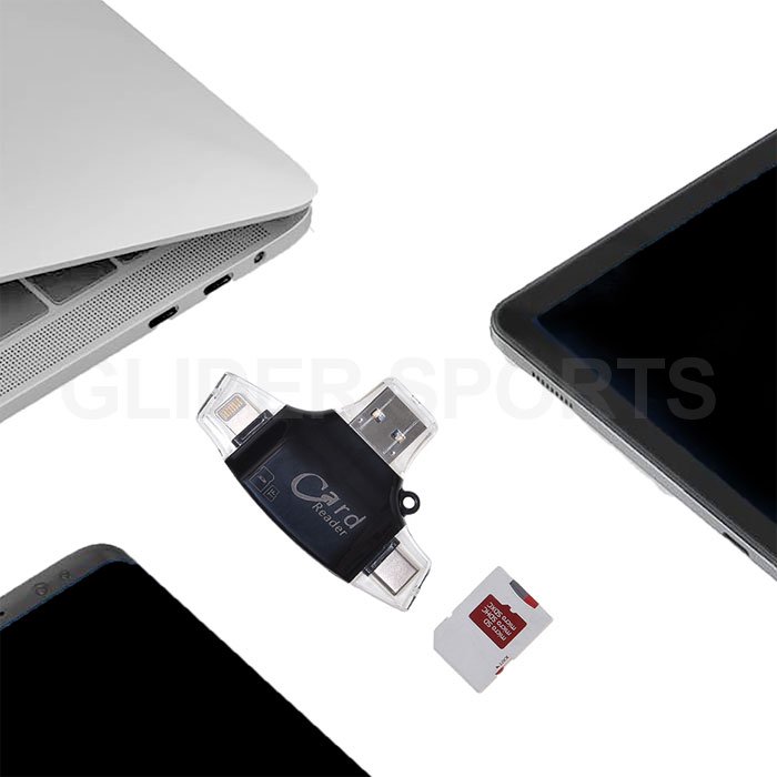 SDカードリーダー カードリーダー 4 in 1 MicroSDカード Type-C/USB3.0 MicroUSB Lightning TFカード  スマホ PC【送料無料】GLD6076MJ42 - GLIDER-SPORTS