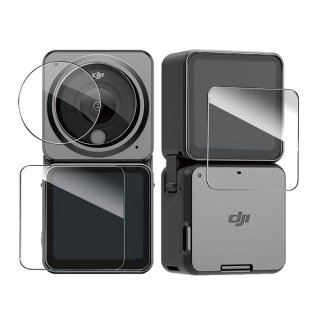DJI Action2用 超硬度保護フィルム セット 液晶画面&レンズ保護フィルム ガラスフィルム 液晶保護 GLD6373MJ230