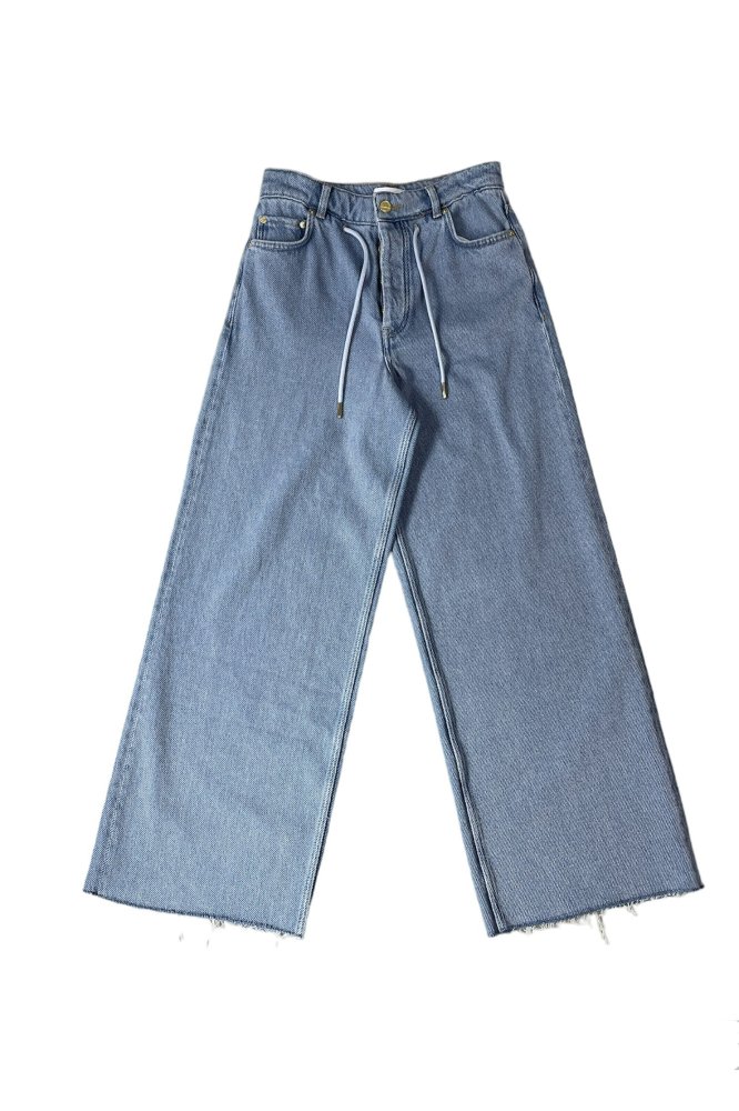 Heavy Denim wide drawstring jeans / GANNI