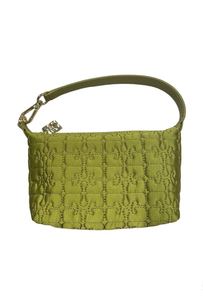 Butterfly small pouch satin (olive) / GANNI