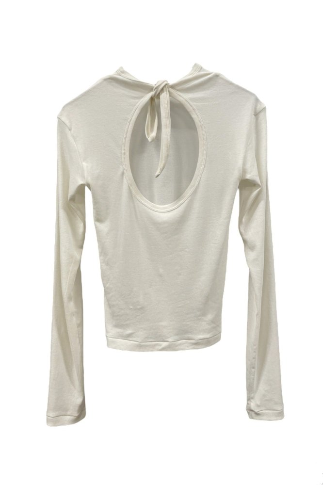 Twisted Cotton Back Tied Long Sleeve (ivory) / babaco