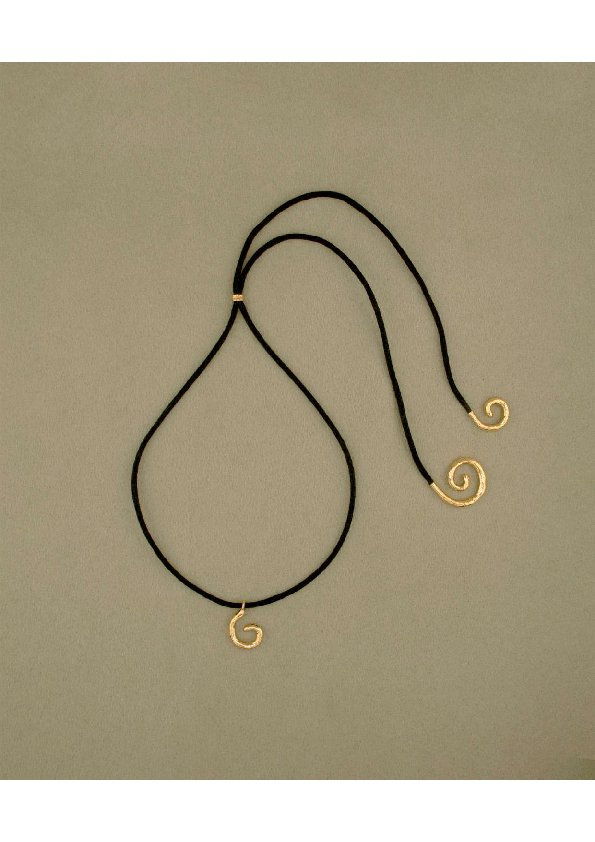 ͽLE MOON / spiral sun necklace (18K plated brass)