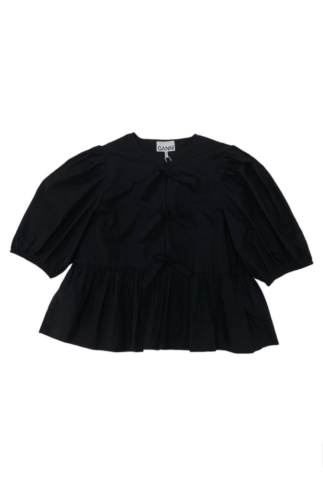 cotton poplin peplum blouse (black) / GANNI