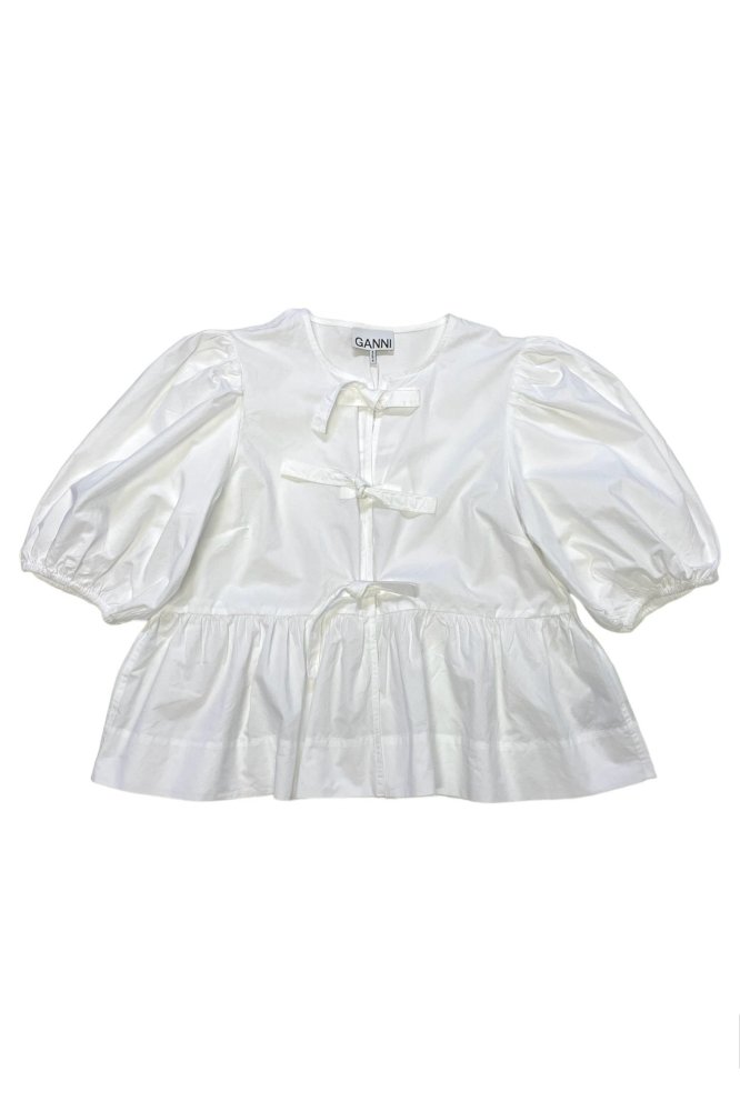 cotton poplin peplum blouse (White) / GANNI