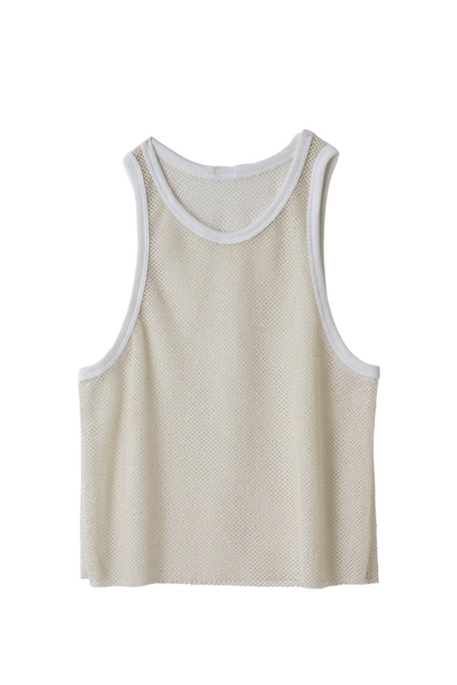 POLYESTER SLAB MESH TANK TOP(2color) / janesmith 