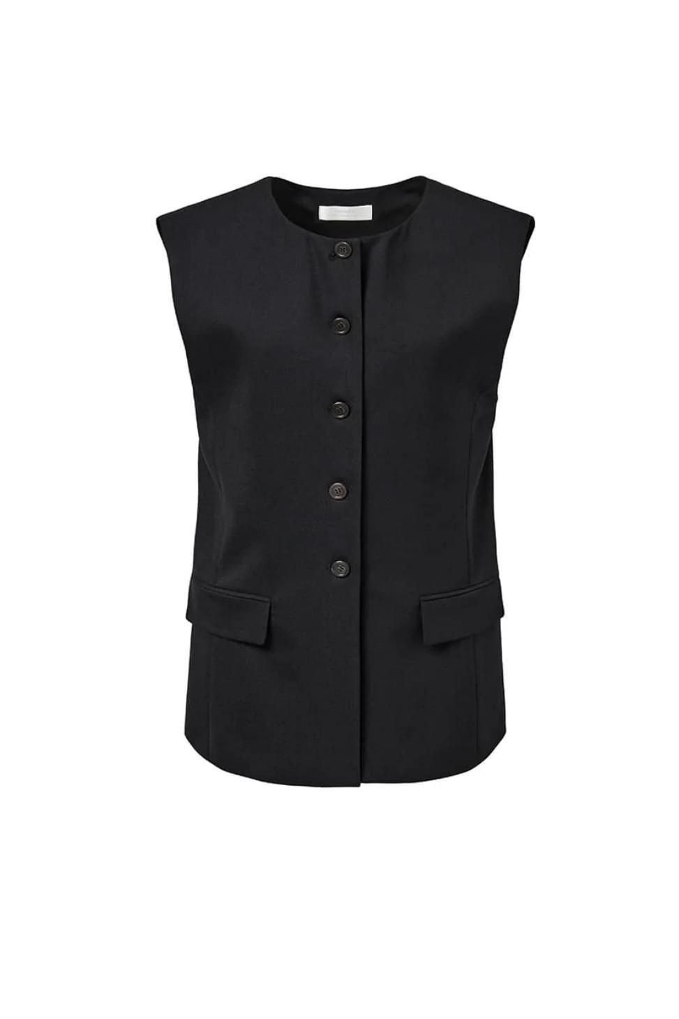 OVERSIZED BUTTON UP VEST (black) / AMOMENTO