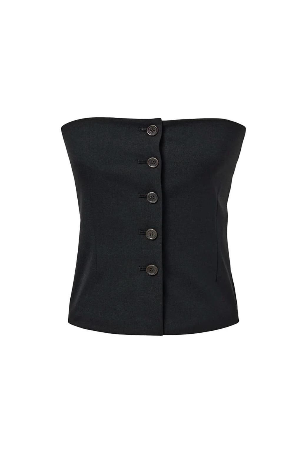BUTTON UP BUSTIER (black) / AMOMENTO