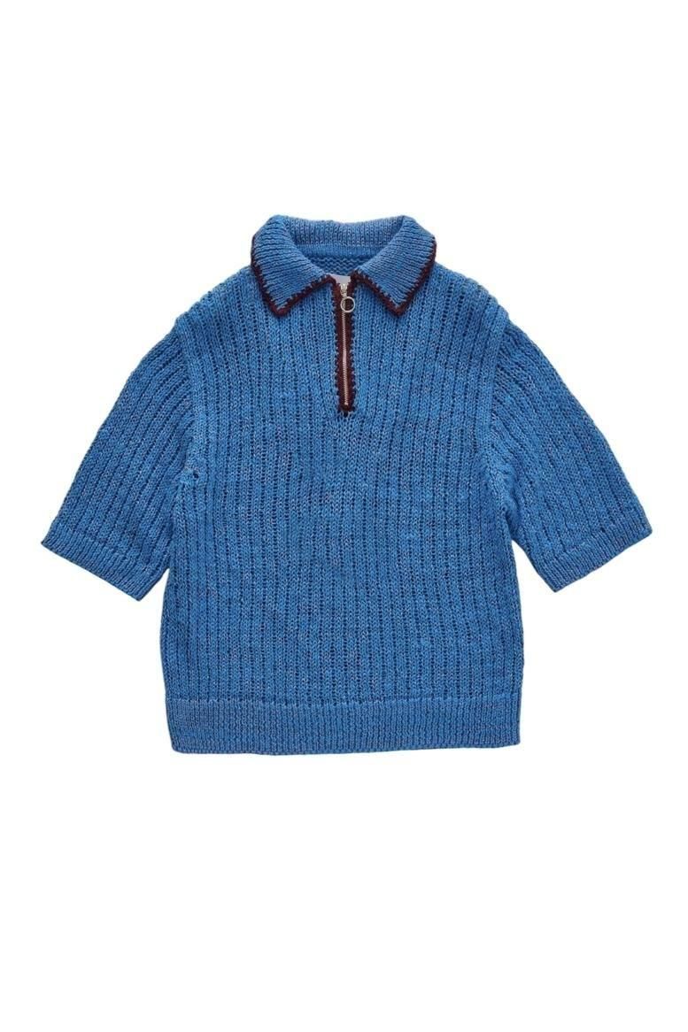 3G KNIT HALF ZIP POLO SHIRT SOLID / janesmith 