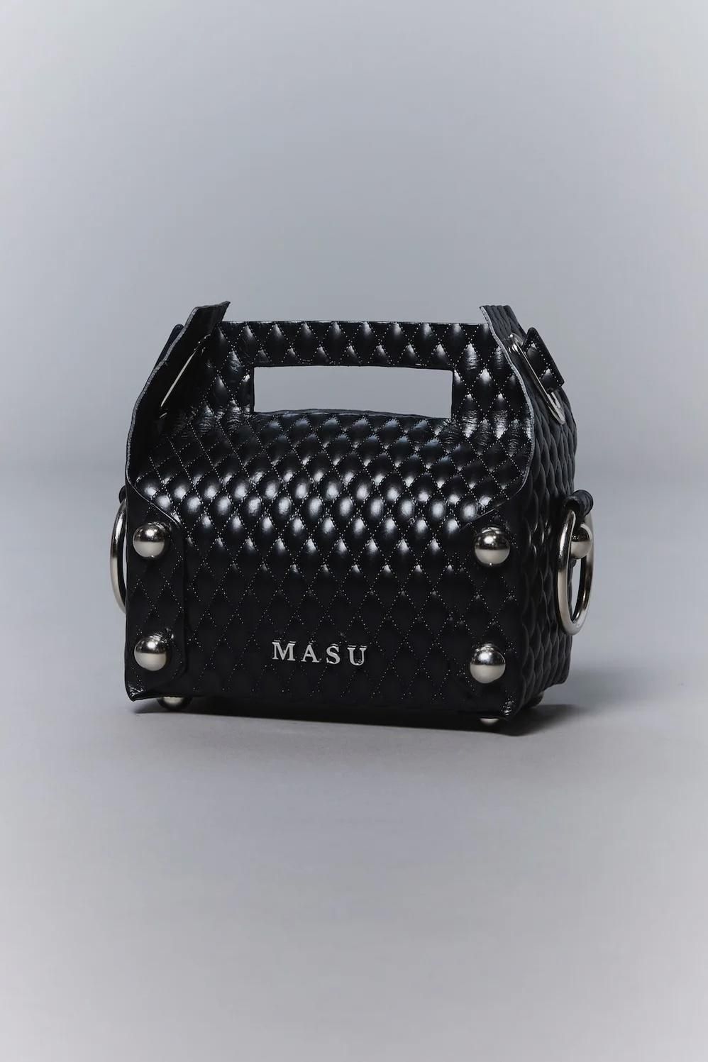 LEATHER CAKE MINI BAG(BLACK) / MASU - muutos.