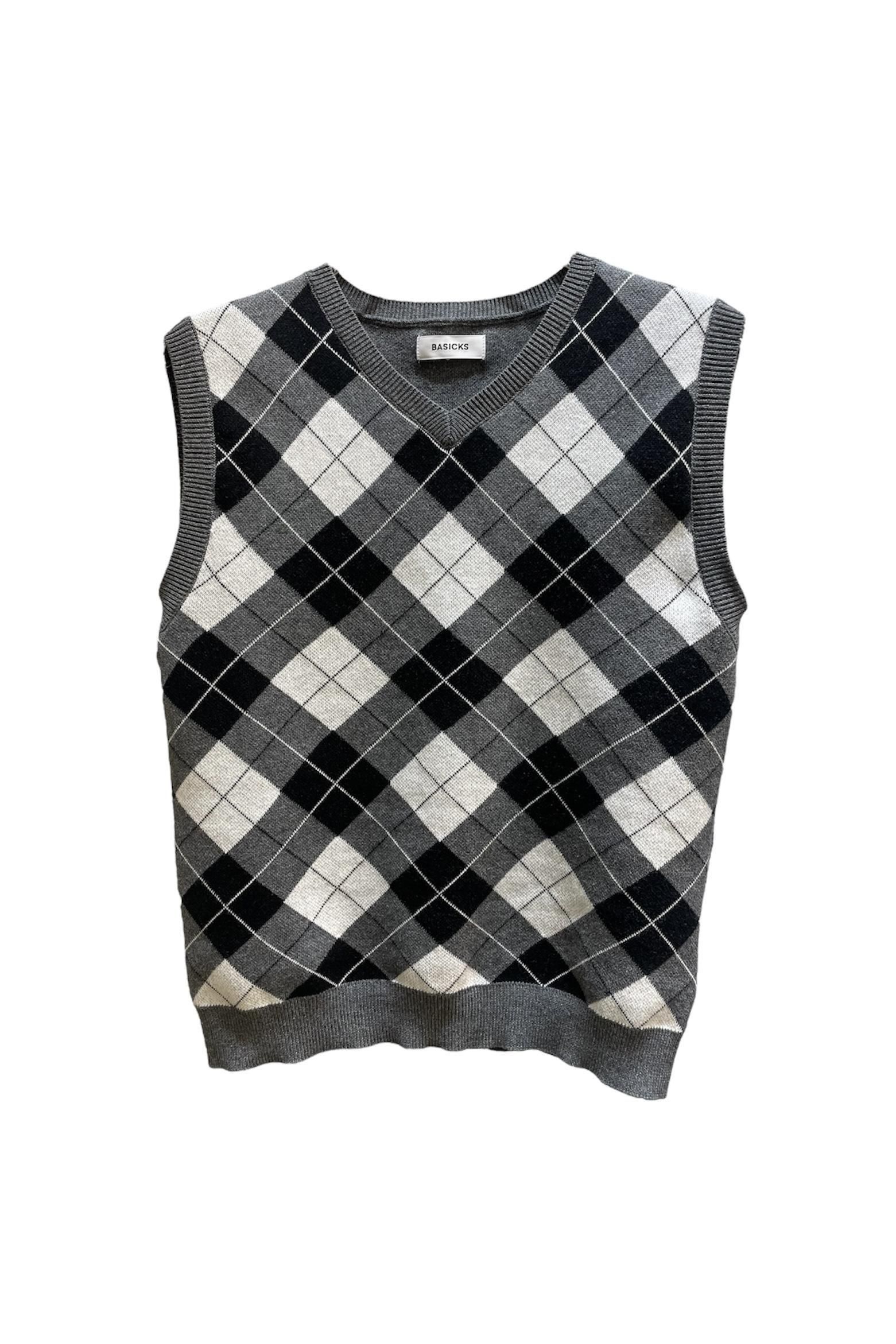argyle sport knit vest / BASICKS