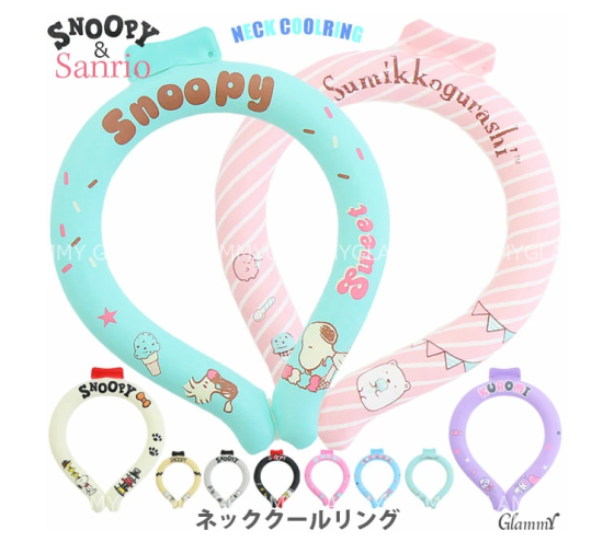 【暑い日も快適×かわいい】キャラクター クールネックリング 【スヌーピー柄】M・Sサイズ(各5柄) - TURBO OSAKA VARIETY SHOP