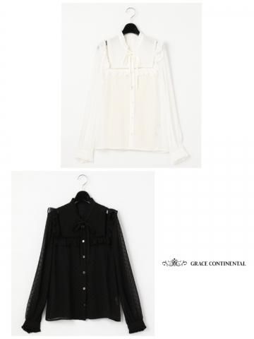 <img class='new_mark_img1' src='https://img.shop-pro.jp/img/new/icons16.gif' style='border:none;display:inline;margin:0px;padding:0px;width:auto;' />【GRACE CONTINENTAL】フリルシャツブラウス【全2色】