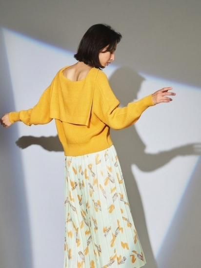 GRACE CONTINENTAL】セーラー衿ニットTOP【オレンジ】