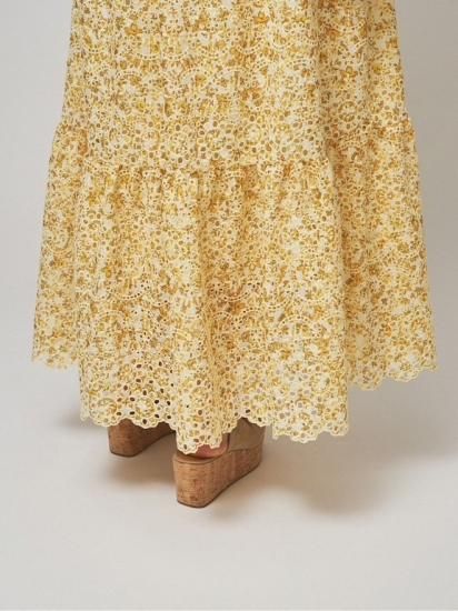 【新品未使用】グレースコンチネンタル　カットワーク刺繍タックスカート　イエロー GRACE CONTINENTAL】カットワーク刺繍タックスカート【イエロー】
