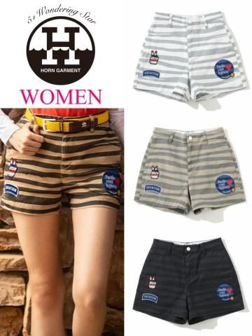 <img class='new_mark_img1' src='https://img.shop-pro.jp/img/new/icons34.gif' style='border:none;display:inline;margin:0px;padding:0px;width:auto;' />【HORN GARMENT】WOMENS Casba Emblem Shorts(全3色)