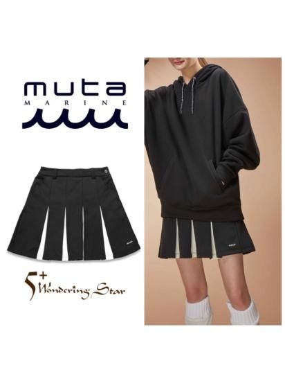 muta MARINE】3LAYER ボンディングボックスプリーツスカート