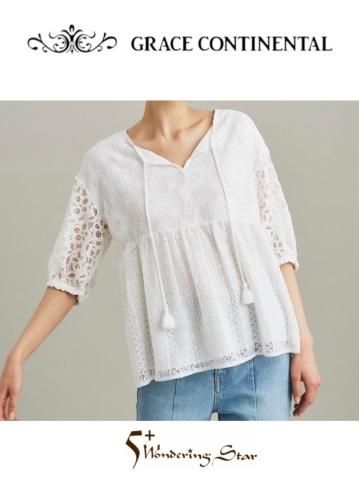 <img class='new_mark_img1' src='https://img.shop-pro.jp/img/new/icons16.gif' style='border:none;display:inline;margin:0px;padding:0px;width:auto;' />【GRACE CONTINENTAL】レースコンビTOP(WOMEN)【ホワイト】