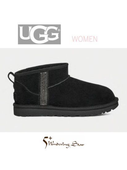 新品未使用】UGG アグ W クラシックブリングミニ ブーツ 黒色 23cm ...