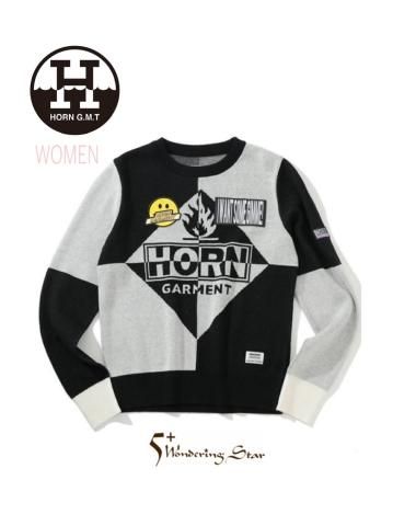 <img class='new_mark_img1' src='https://img.shop-pro.jp/img/new/icons16.gif' style='border:none;display:inline;margin:0px;padding:0px;width:auto;' />HORN GARMENTۥ Hazmat Sweater(WOMEN)BLACK/WHITE