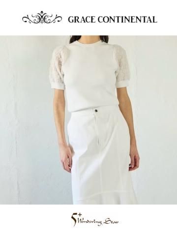 <img class='new_mark_img1' src='https://img.shop-pro.jp/img/new/icons16.gif' style='border:none;display:inline;margin:0px;padding:0px;width:auto;' />【GRACE CONTINENTAL】シアーハーフニットトップ【ホワイト】