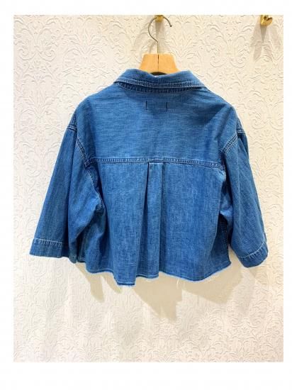 値下げ！新品未使用！バヤコさんコラボ　やわらかデニムシャツJKタグ付き studio CLIᏢ バヤコさんコラボやわらかデニムBIGシャツ