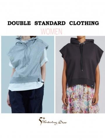 <img class='new_mark_img1' src='https://img.shop-pro.jp/img/new/icons16.gif' style='border:none;display:inline;margin:0px;padding:0px;width:auto;' />【DOUBLE STANDARD CLOTHING】裏毛ノースリーブベストフーディー(WOMEN)【全2色】