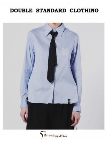 <img class='new_mark_img1' src='https://img.shop-pro.jp/img/new/icons16.gif' style='border:none;display:inline;margin:0px;padding:0px;width:auto;' />【DOUBLE STANDARD CLOTHING】タイセットストライプシャツ(WOMEN)【ストライプ】