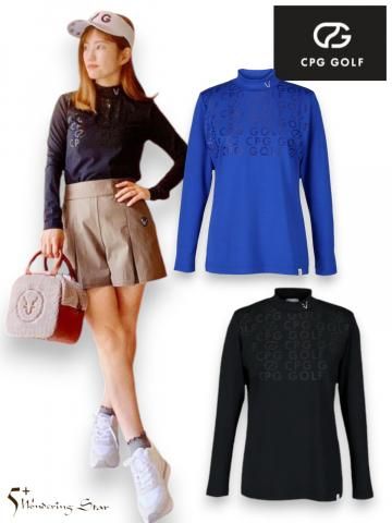 【CPG GOLF】WOMEN モックネックロゴプリントロングスリーブ(全2色)