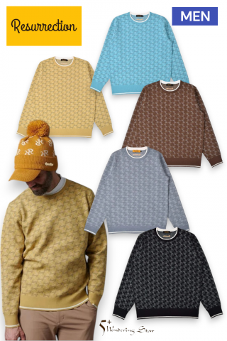 <img class='new_mark_img1' src='https://img.shop-pro.jp/img/new/icons16.gif' style='border:none;display:inline;margin:0px;padding:0px;width:auto;' />【Resurrection】MEN GMクルーネックニットプルオーバー(全5色)