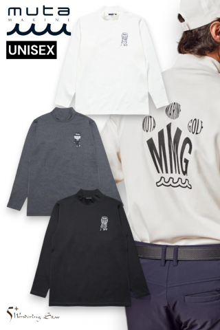 【muta MARINE】UNISEX ウォームストレッチポンチ モックネックシャツ(全3色)