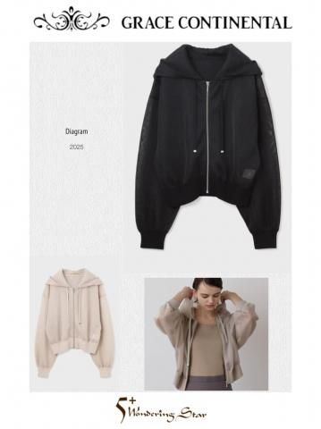 <img class='new_mark_img1' src='https://img.shop-pro.jp/img/new/icons13.gif' style='border:none;display:inline;margin:0px;padding:0px;width:auto;' />【GRACE CONTINENTAL】シアーニットパーカー(WOMEN)【全2色】