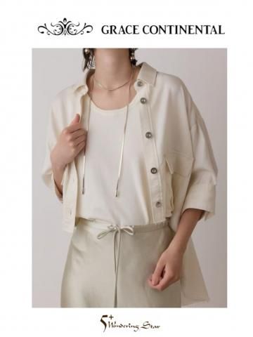 <img class='new_mark_img1' src='https://img.shop-pro.jp/img/new/icons13.gif' style='border:none;display:inline;margin:0px;padding:0px;width:auto;' />【GRACE CONTINENTAL】ハーフスリーブルーズシャツ(WOMEN)【キナリ】