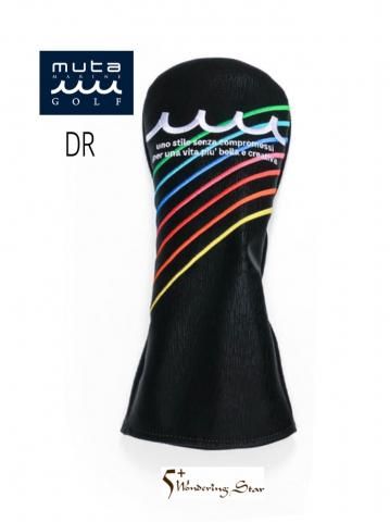 <img class='new_mark_img1' src='https://img.shop-pro.jp/img/new/icons13.gif' style='border:none;display:inline;margin:0px;padding:0px;width:auto;' />【muta MARINE GOLF】ドライバー用ヘッドカバー(レインボー)【BLACK】