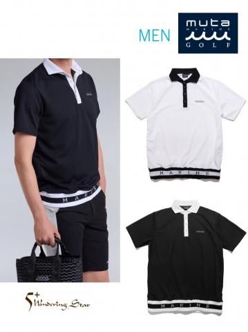 <img class='new_mark_img1' src='https://img.shop-pro.jp/img/new/icons13.gif' style='border:none;display:inline;margin:0px;padding:0px;width:auto;' />【mutaMARINE GOLF】ヘムリブポロシャツ(バイカラー)(MEN)【全3色】