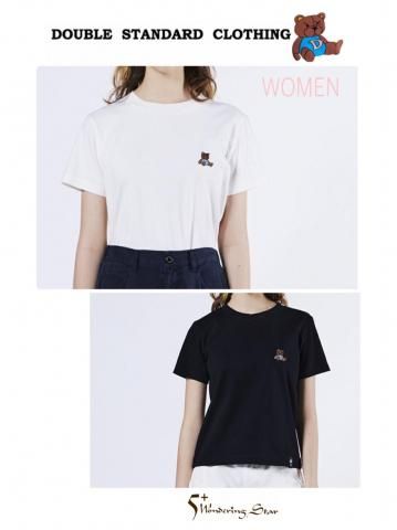 <img class='new_mark_img1' src='https://img.shop-pro.jp/img/new/icons13.gif' style='border:none;display:inline;margin:0px;padding:0px;width:auto;' />【DOUBLE STANDARD CLOTHING】ベアロゴ刺繍フライスTシャツ(WOMEN)【全2色】