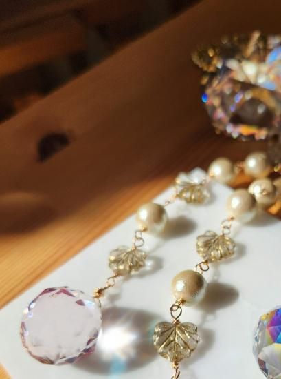 サンキャッチャーバッグチャームハート HeartLeafバッグチャームサンキャッチャー - moonstone