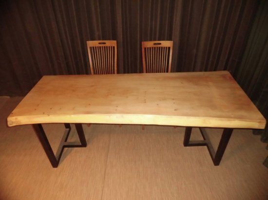 Ｓー031■ポプラ　豪華　テーブル　板　ダイニング　座卓 天板 　無垢　一枚板