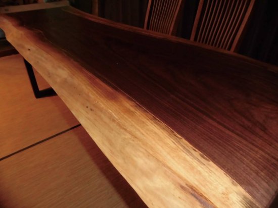 Q098□ ウオールナット 豪華 テーブル ダイニング 座卓 天板 無垢 一枚