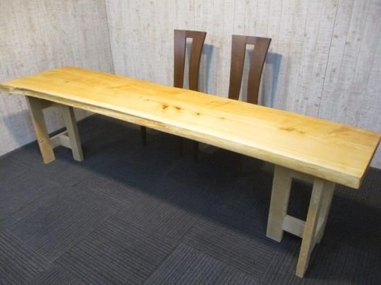 986□ 檜 ヒノキ 長さ250cm 豪華 テーブル 板 ローテーブル 986□ 檜 ヒノキ 長さ250cm 豪華 テーブル 板 ローテーブル