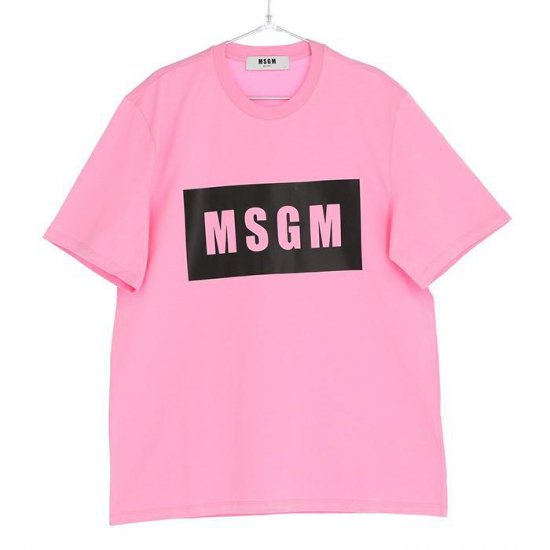 MSGM Box Logo Print T-Shirt ボックスロゴ プリントTシャツ ピンク×ブラック - LILLION WEB SHOP