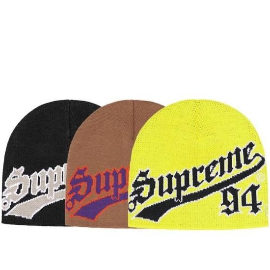 帽子18FW Supreme New Era Script Beanie Navy