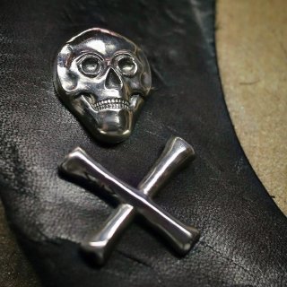 M&W works<BR>skull & bone pin badge<BR>silver925