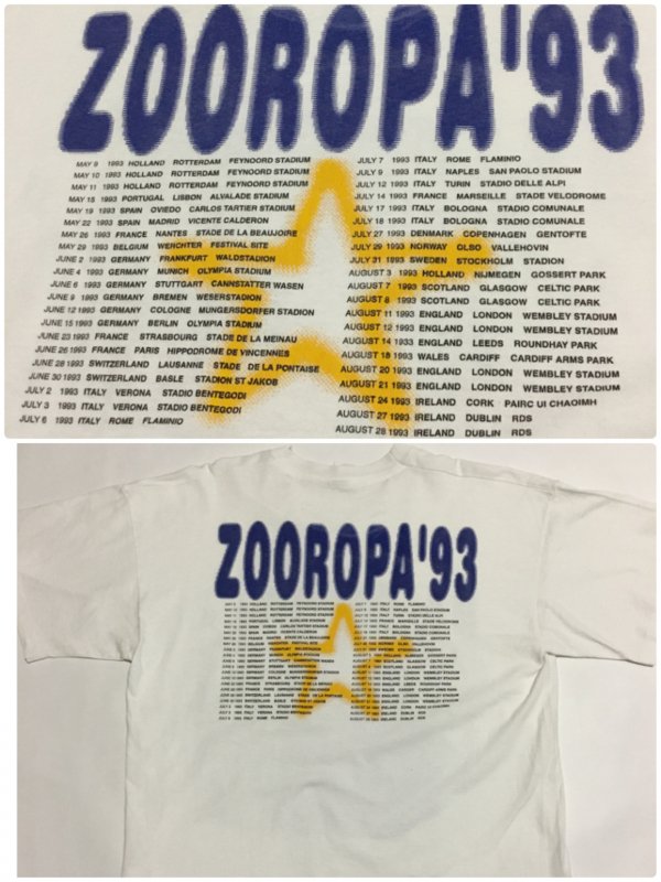90s U2 ツアーT “ZOOROPA'93” - 奈良のヴィンテージ・古着屋ZONOCO