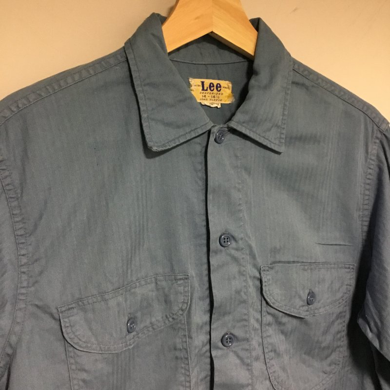 50s～60s Lee ヘリンボーンツイル ワークシャツ - 奈良のヴィンテージ