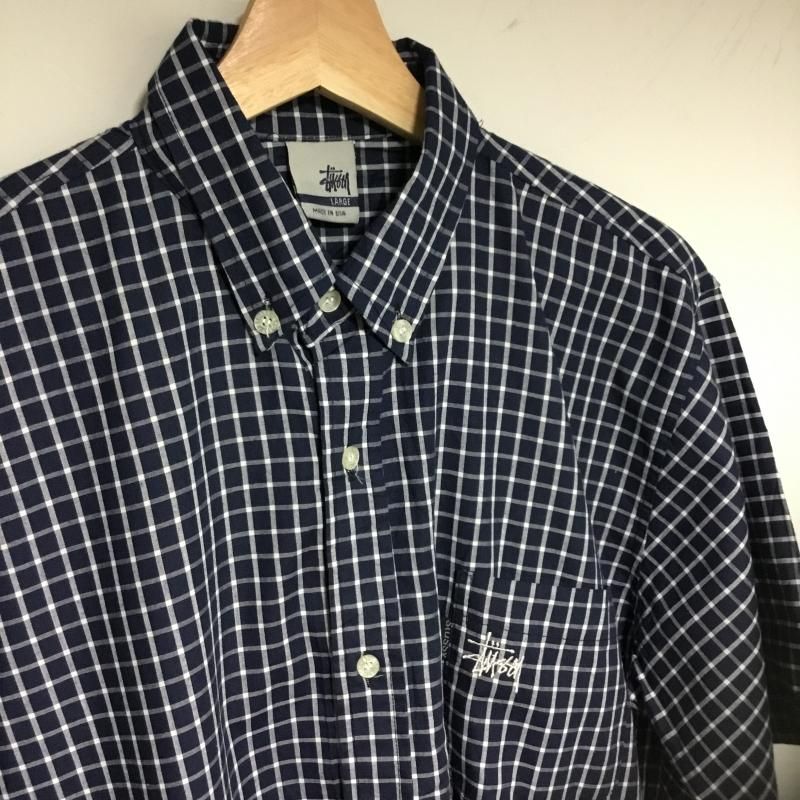 STUSSY ステューシー シャツワンピース 切り替え チェック 