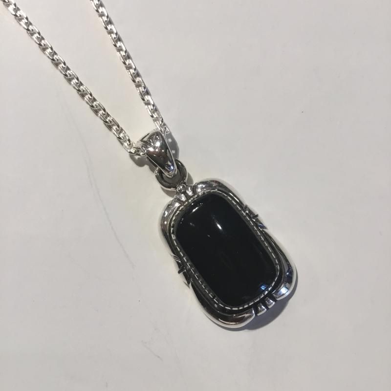 安価 シルバーネックレス ブラックオニキス 奈良のヴィンテージ - 18号~
