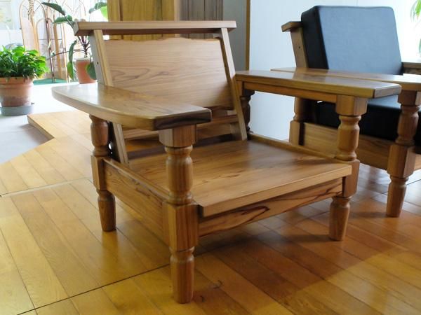 世界遺産 屋久杉一枚板 ソファ 1P 総無垢 レザーBK 国産高級伝統工芸